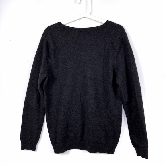 Magaschoni Cashmere Black V-Neck Pullover Long Sleeve Sweater Size XXL (fits M) - Picture 6 of 9